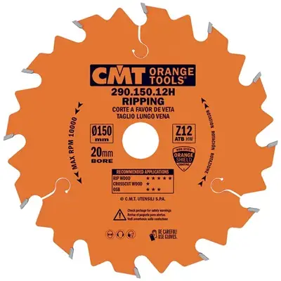 CMT Industrial Pilový kotouč pro podélné řezy - D180x30 Z12 HW Nejlepší Volba
