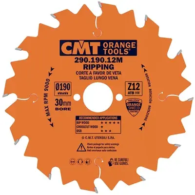 Sezónní Sleva CMT Industrial Pilový kotouč pro podélné řezy - D190x30 Z12 HW
