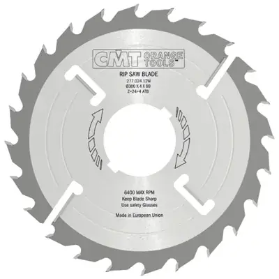 Cenový Hit CMT Industrial Rozmítací kotouč s vyklizovacím zubem, zesílený - D300x4 d70 Z24+4 MEC HW