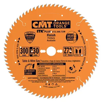 CMT ITK Plus Ultra tenký kotouč pro příčné řezy - D305x2,6 d30 Z72 HW Nejlepší Volba