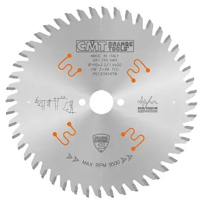 CMT Orange Chrome Pilový kotouč na lamino a kompozity - D160x2,2 d20 Z48 HW Nízká Cena