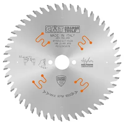 CMT Orange Chrome Pilový kotouč pro finální příčné řezy - D160x2,2 d20 Z48 HW Nejprodávanější
