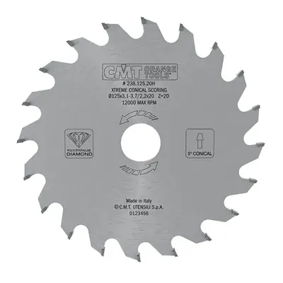 Originální CMT XTreme Diamantový předřezový kotouč kónický - D120x3,1-3,7 d20 Z20